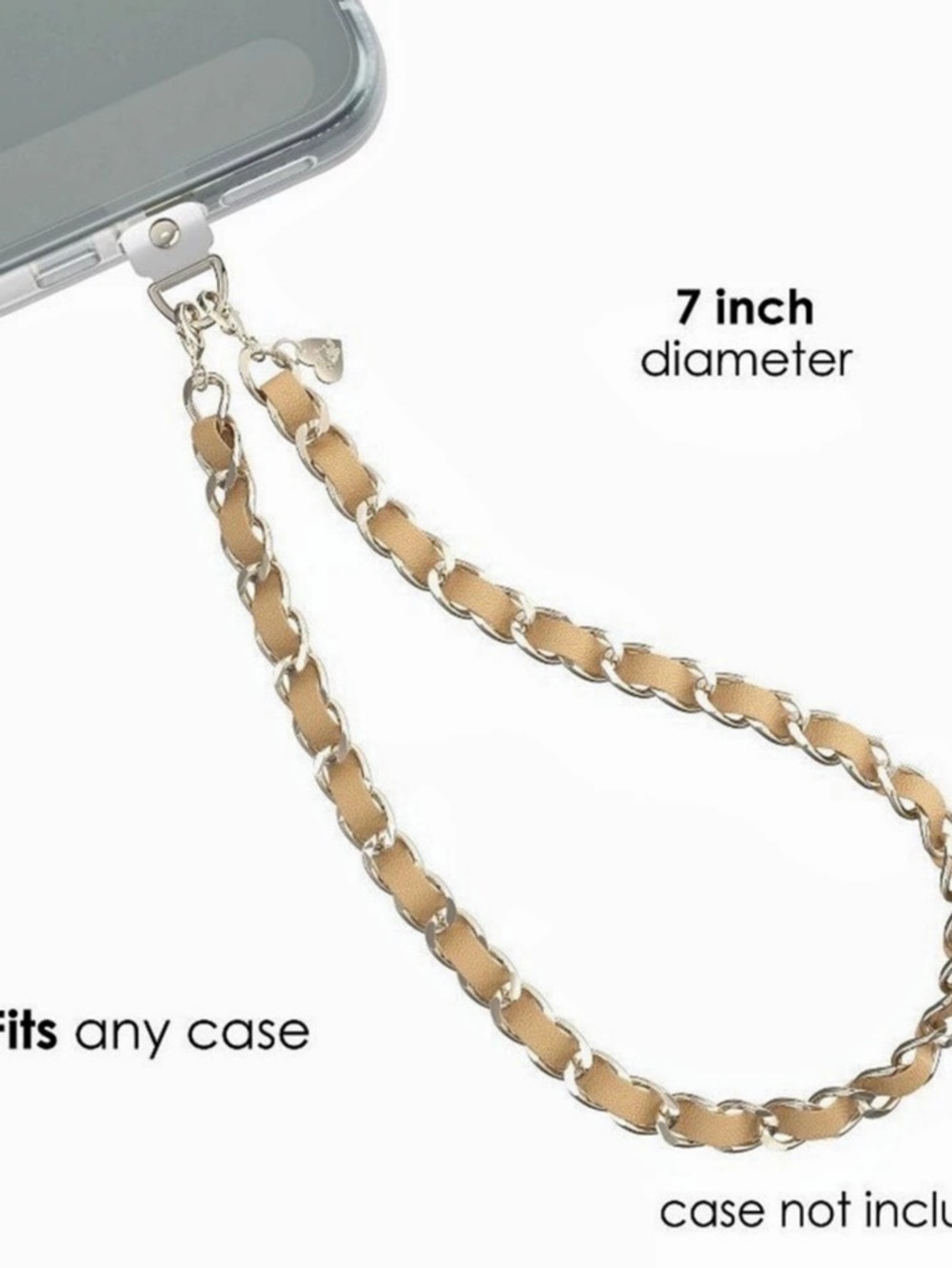 Velvet Caviar Phone Charm Bracelet Nude Leather & Silver Chain NWT